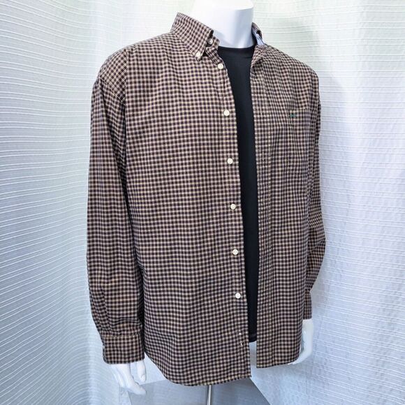 Tommy Hilfiger Other - Tommy Hilfiger Button Down Plaid Shirt Brown Tan Men's L